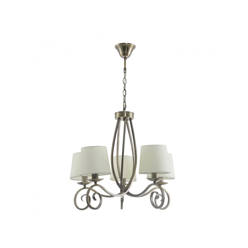 Lámpara Veracruz 5xE14 cuero Fabrilamp